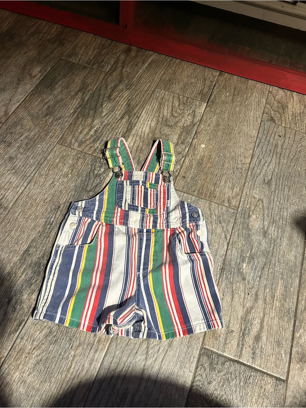 Canyon River Blues Multicolor Striped Cotton Kids Overall Shorts
